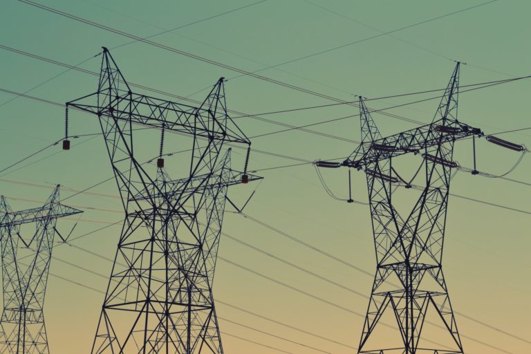 a power line with power lines