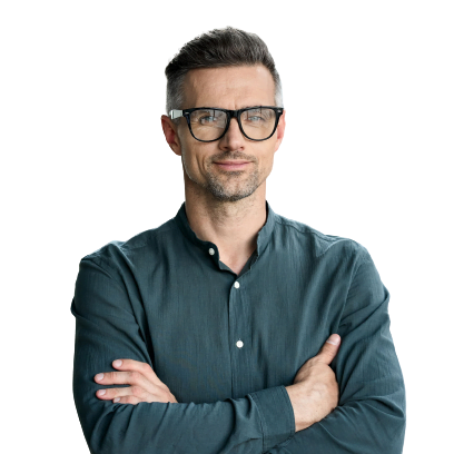 a man wearing glasses